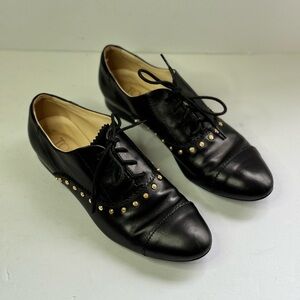 Tod's Women's Black Leather Lace Up Oxford Shoes Size 36 EUR